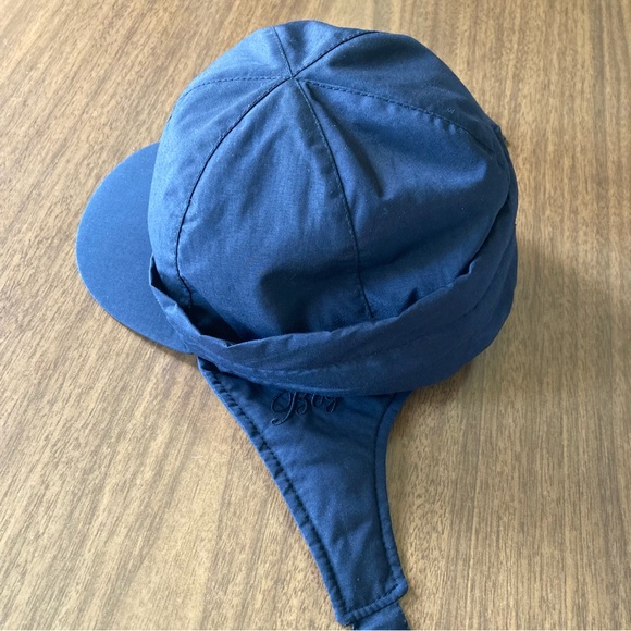 BOGNER Black 100% Nylon Trapper Cap Chin Strap Outdoor Hat Size M/M - Picture 4 of 11